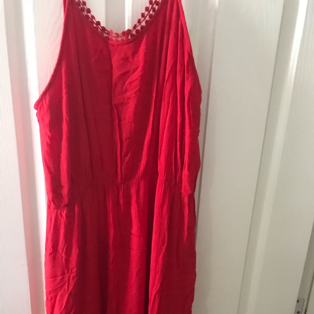 Red maxi dress